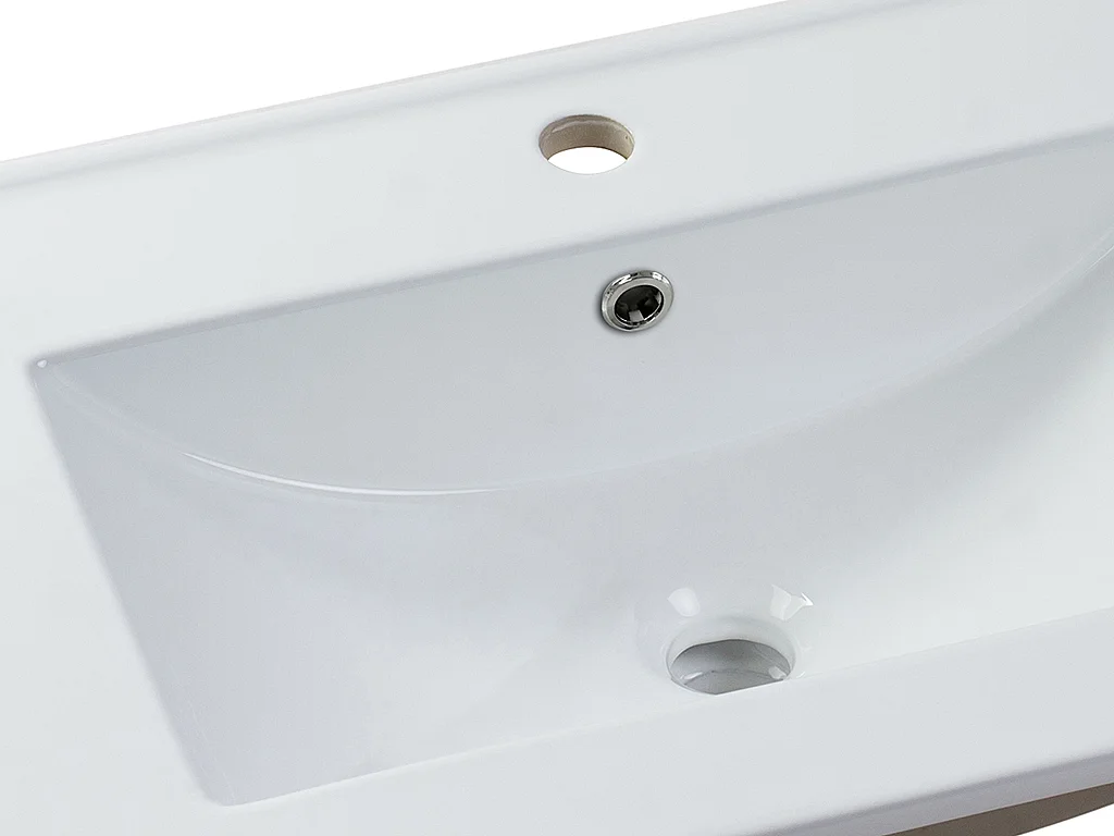 Rechthoekige witte inbouwwastafel van keramiek - 101 x 46,5 cm - MOTIAC