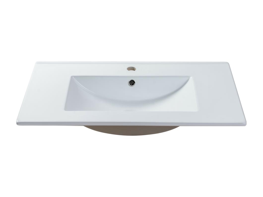 Vasque à encastrer blanche rectangle en céramique - 101 x 46,5 cm - MOTIAC