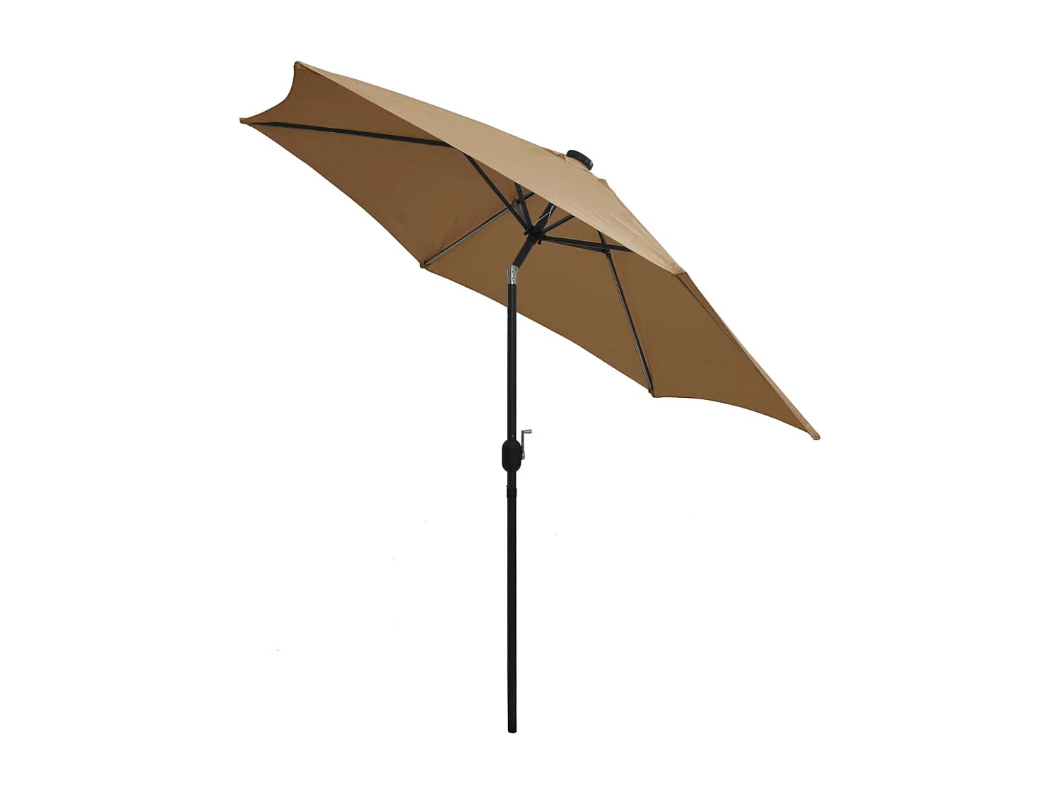 Parasol avec LED et mât en aluminium 300 cm Taupe
