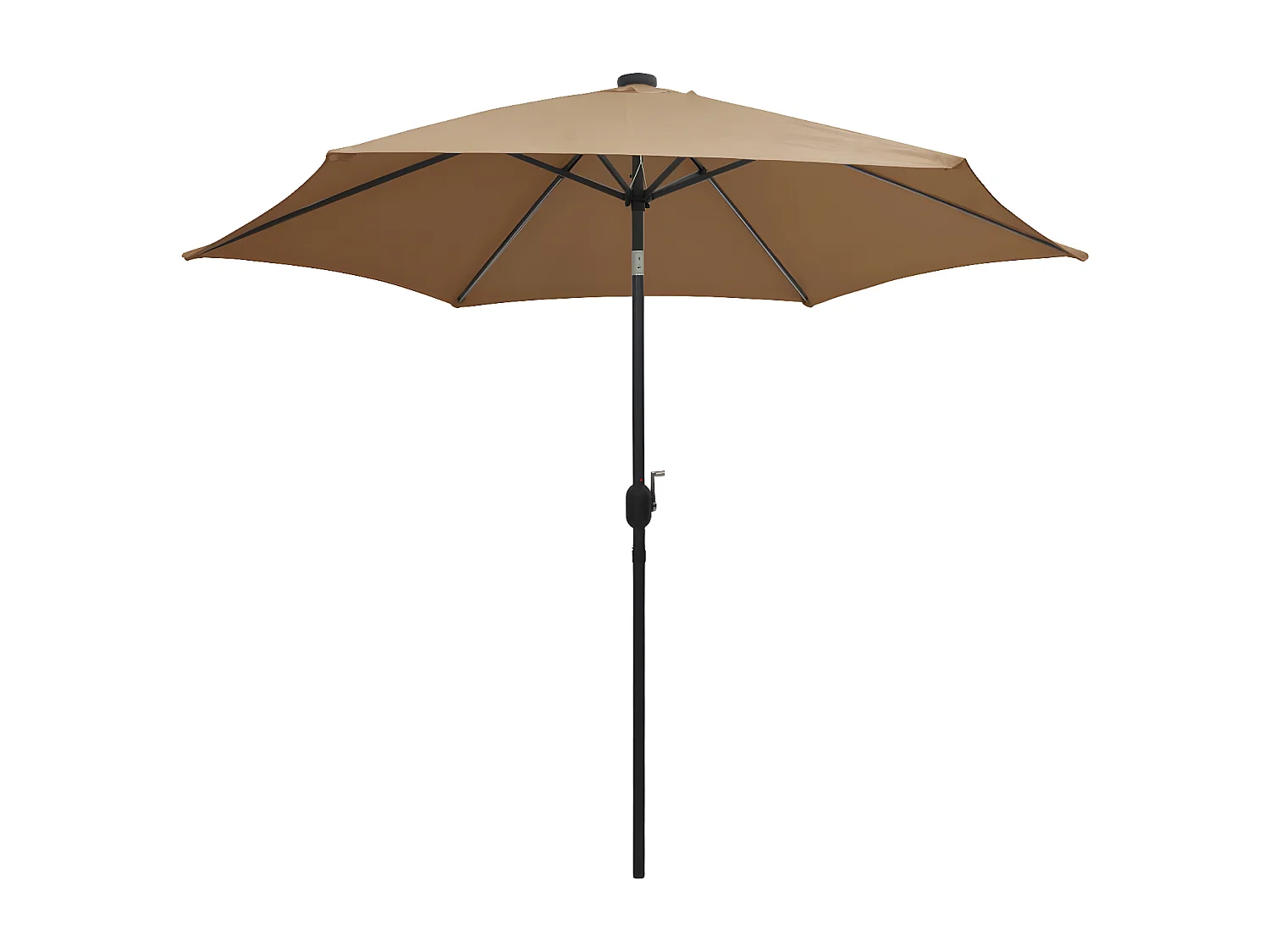 Parasol avec LED et mât en aluminium 300 cm Taupe
