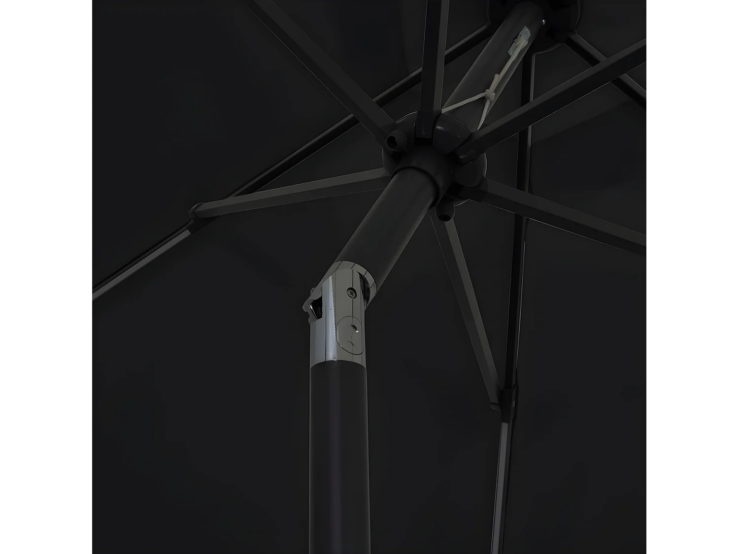 Parasol avec LED et mât en aluminium 300 cm Noir