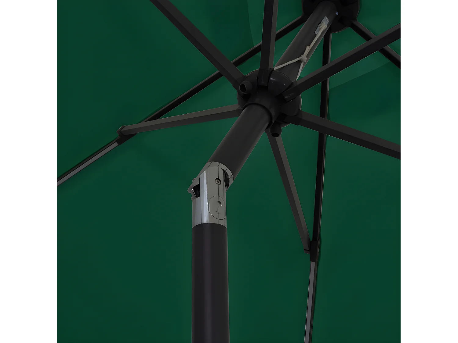 Sombrilla con luces LED y palo de aluminio verde 300 cm