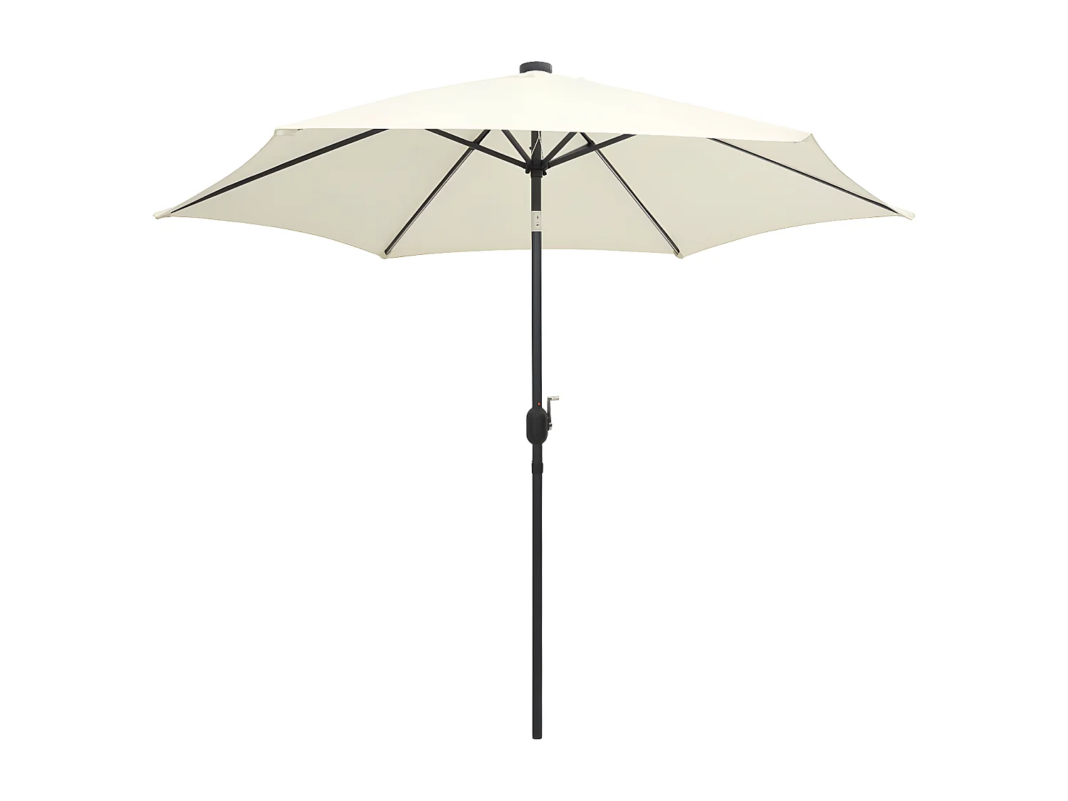 Guarda-sol com luzes LED e mastro alumínio 300 cm branco areia