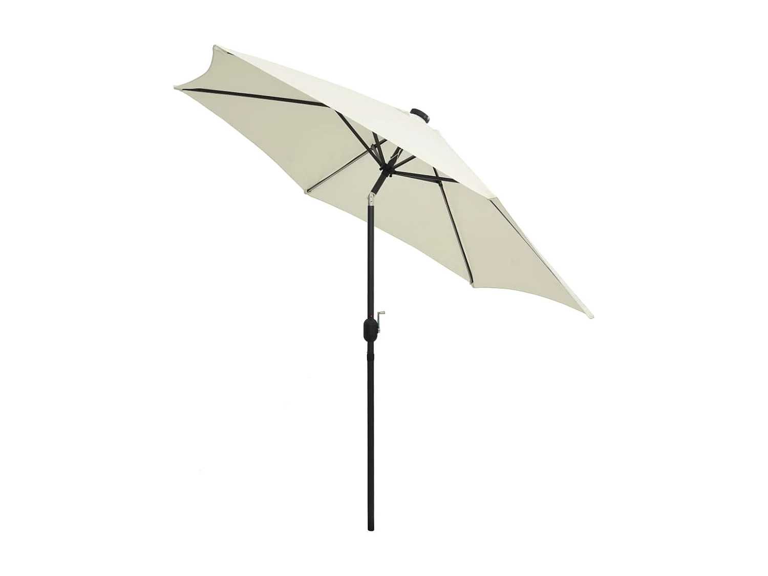 Guarda-sol com luzes LED e mastro alumínio 300 cm branco areia