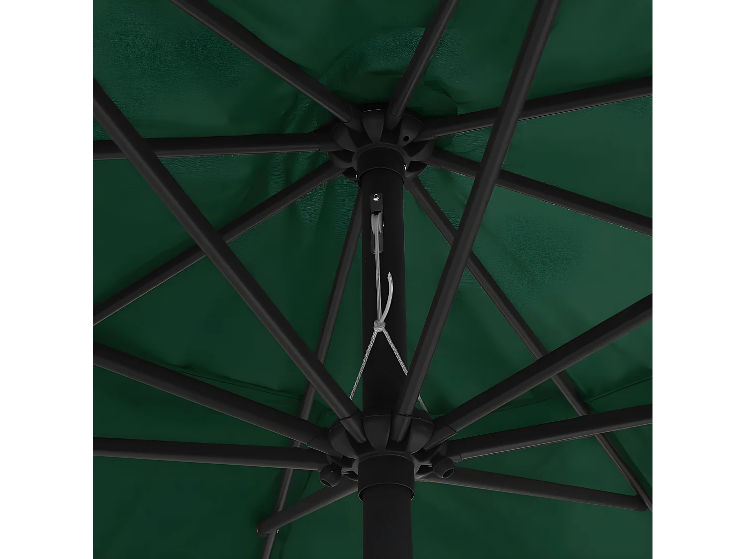 Parasol d'extérieur avec mât en métal 400 cm Vert