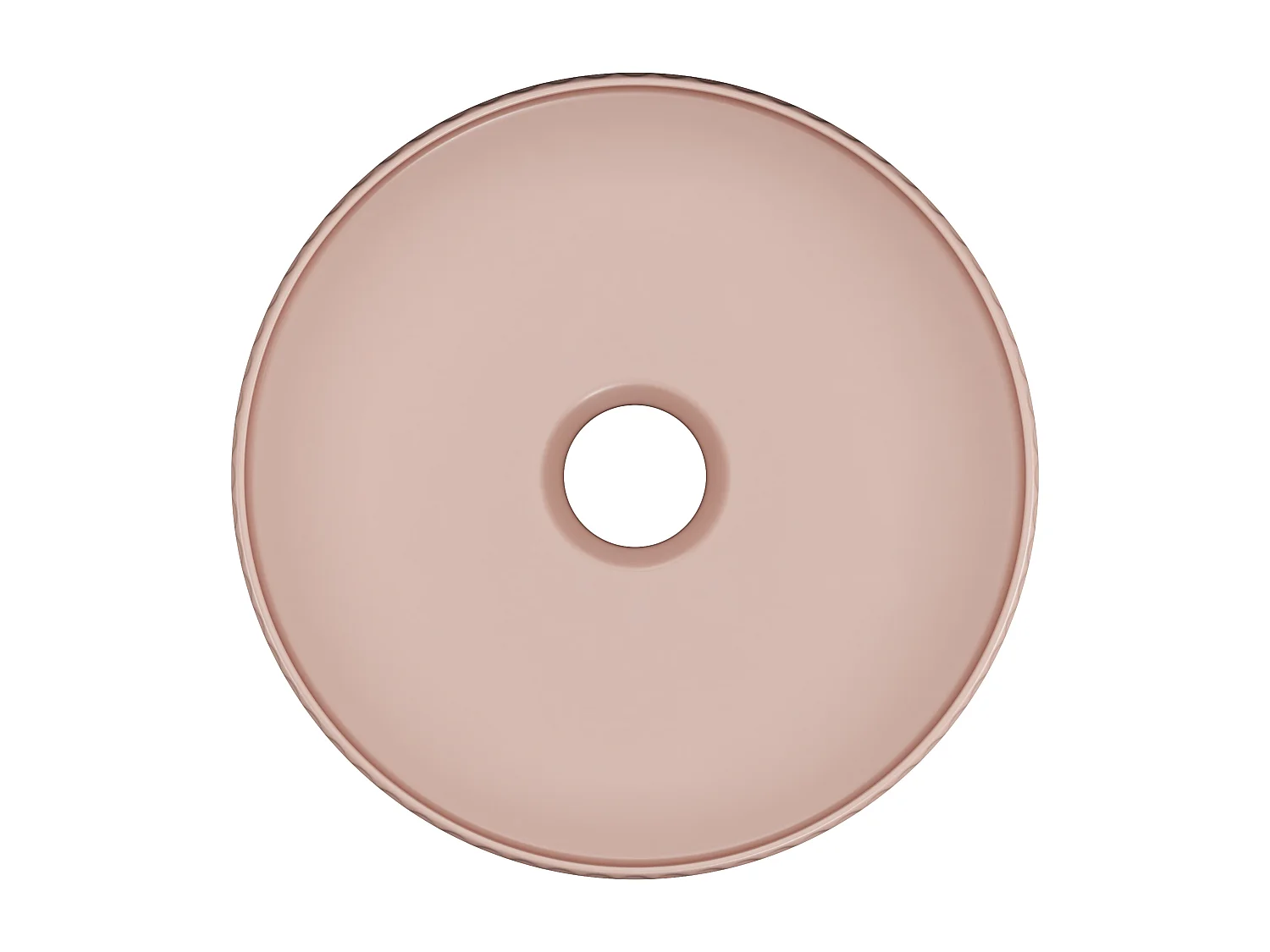 Vasque à poser en céramique striée ronde - Rose mat - 36 cm - PEDARA