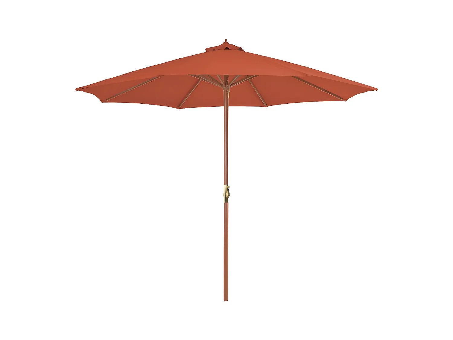 Sombrilla de jardín con palo de madera 300 cm terracota