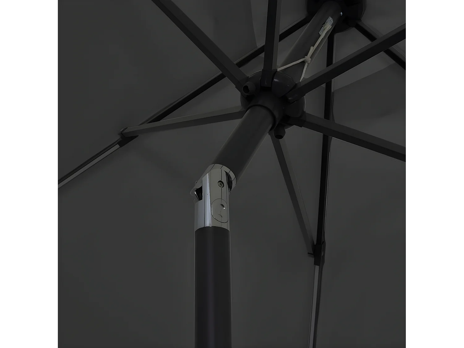 Sombrilla con luces LED y palo de aluminio gris antracita 300cm