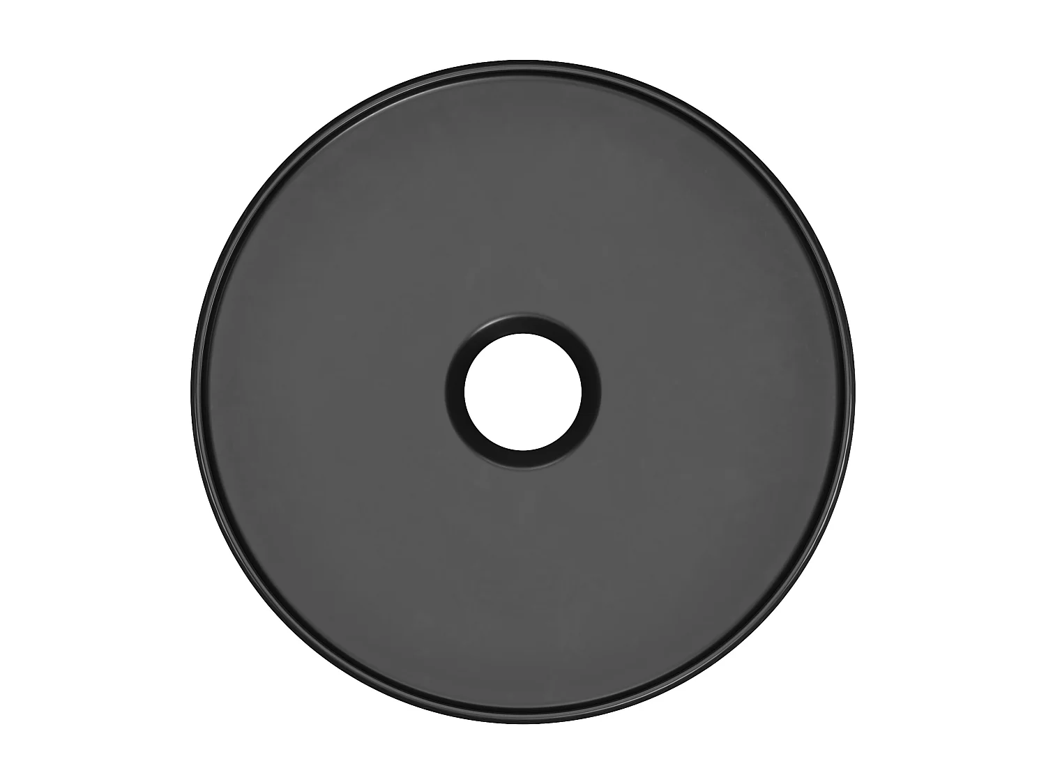 Umywalka nablatowa okrągła z ryflowanej ceramiki - Czarny mat - 36 cm - PEDARA