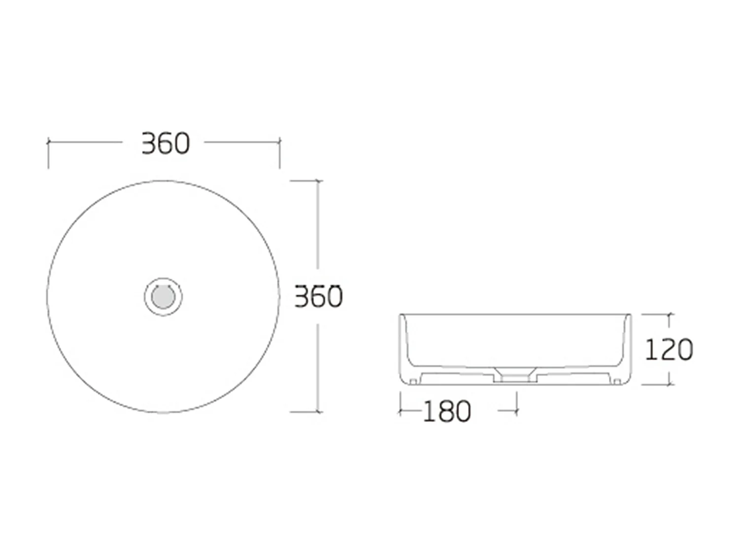 Vasque à poser ronde noire effet marbre en céramique - 36 cm - VIAMARBA