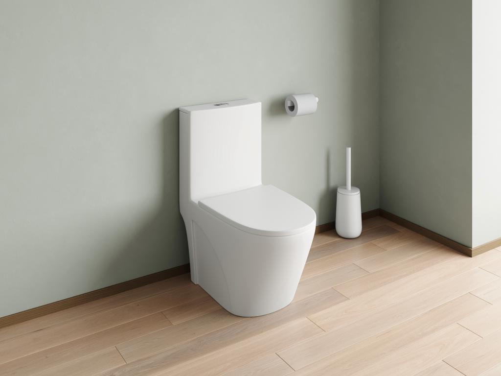Stand-WC aus Keramik - Weiß matt - Ablauf waagrecht - NAGILAM günstig online kaufen