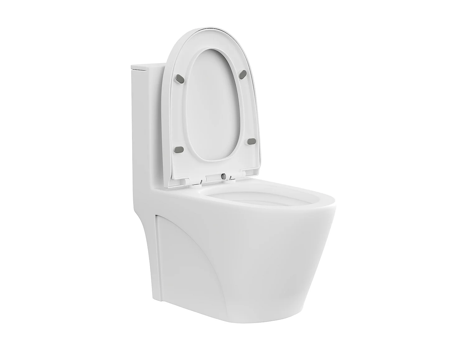 Miska WC stojąca z białej matowej ceramiki - Odpływ pionowy - NAGILAM