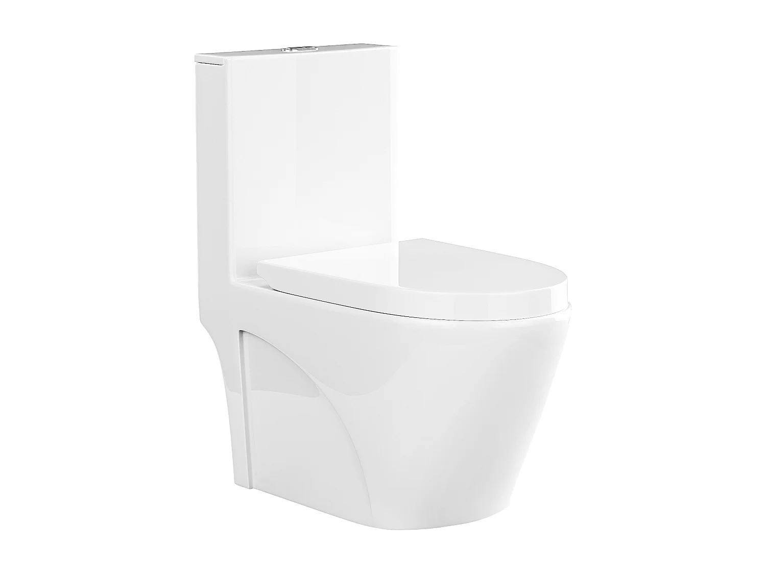 Inodoro de cerámica blanco brillante de suelo - Descarga horizontal - NAGILAM