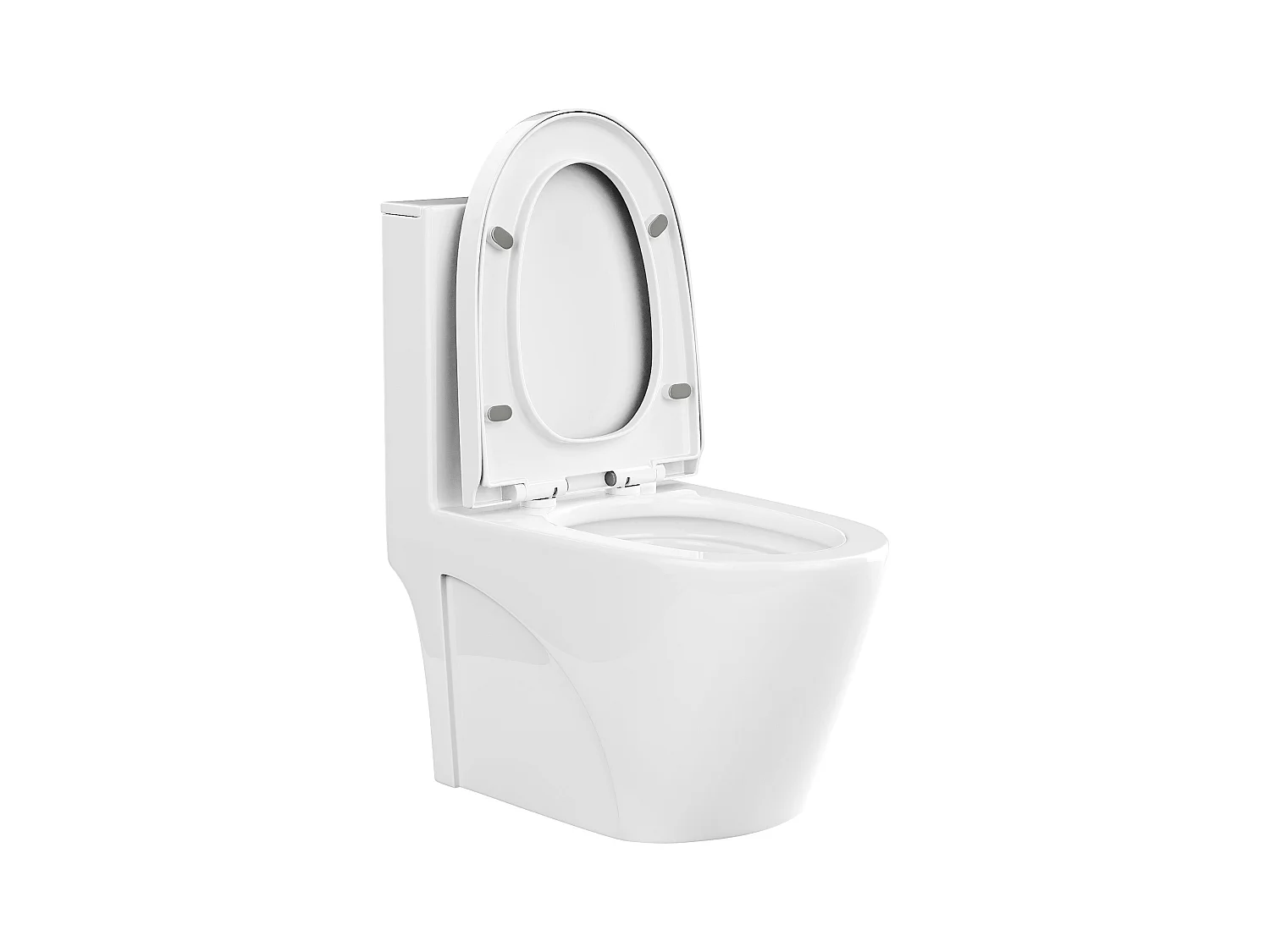 Inodoro de cerámica blanco brillante de suelo - Descarga horizontal - NAGILAM