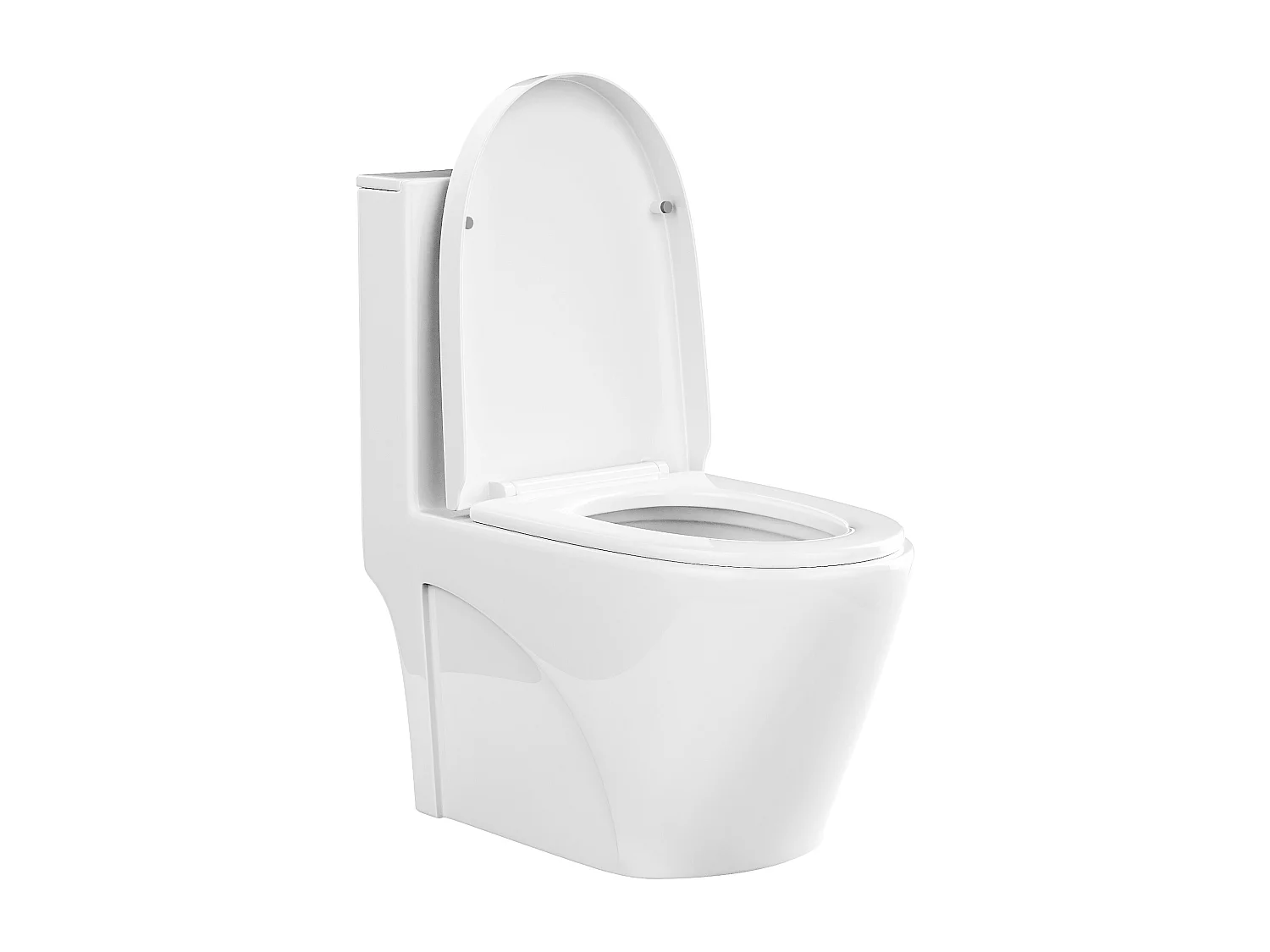 Miska WC stojąca z białej błyszczącej ceramiki - Odpływ poziomy - NAGILAM