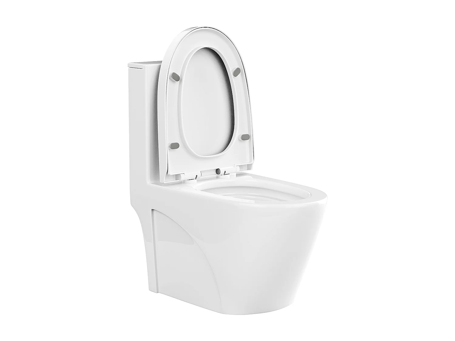 Toilet van glanzend wit keramiek - Horizontale afvoer - NAGILAM