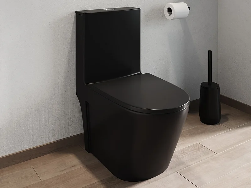 WC da appoggio Nero opaco in Ceramica Drenaggio orizzontale  - NAGILAM