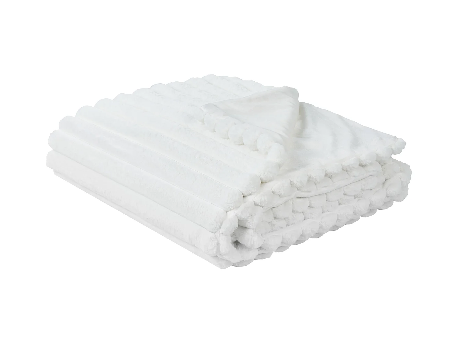 Couvre-lits RAKYA Fourrure synthétique 150 x 200 cm Blanc
