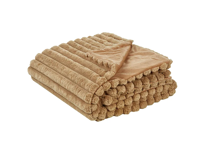 Tagesdecke RAKYA Webpelz 150 x 200 cm Hellbraun