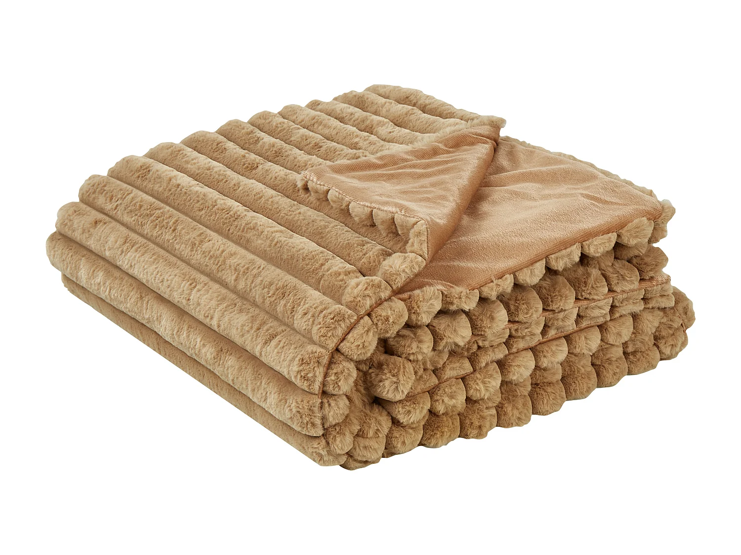 Tagesdecke RAKYA Webpelz 150 x 200 cm Hellbraun