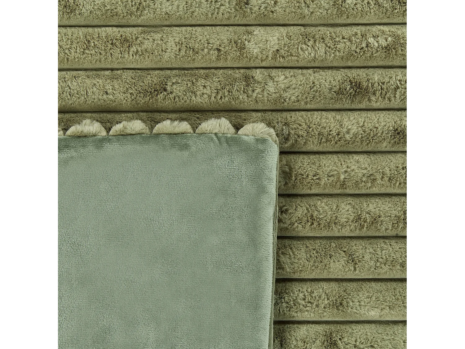 Couvre-lits RAKYA Fourrure synthétique 200 x 220 cm Vert