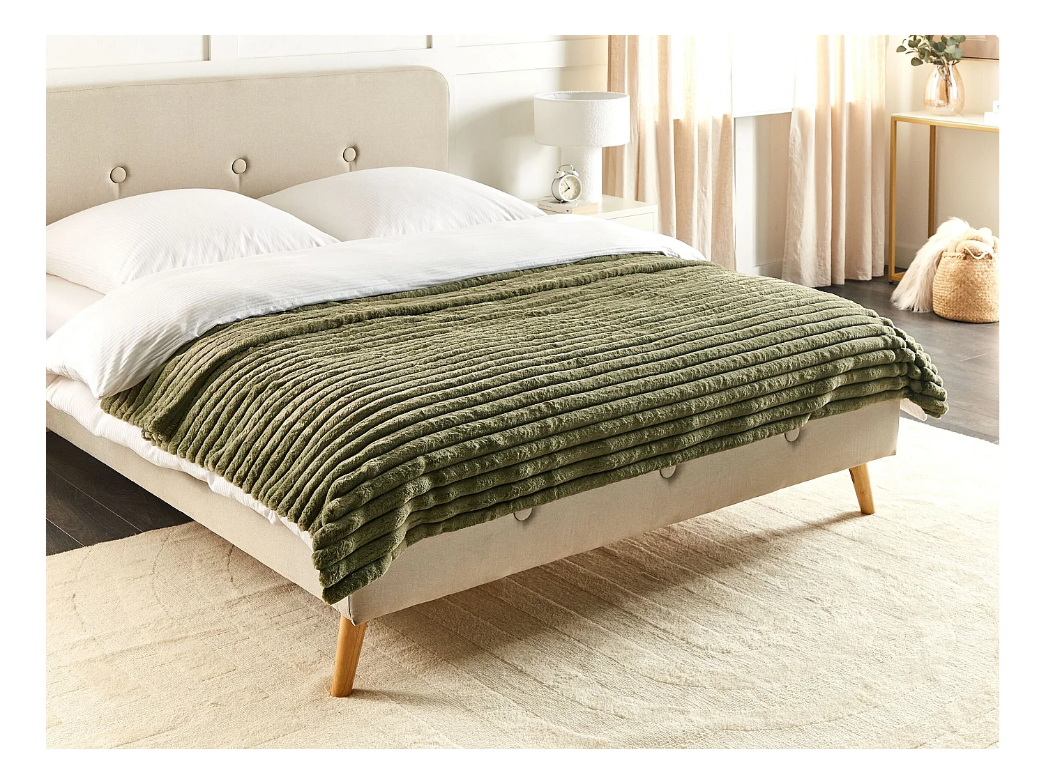Sprei RAKYA Nepbont 150 x 200 cm Groen