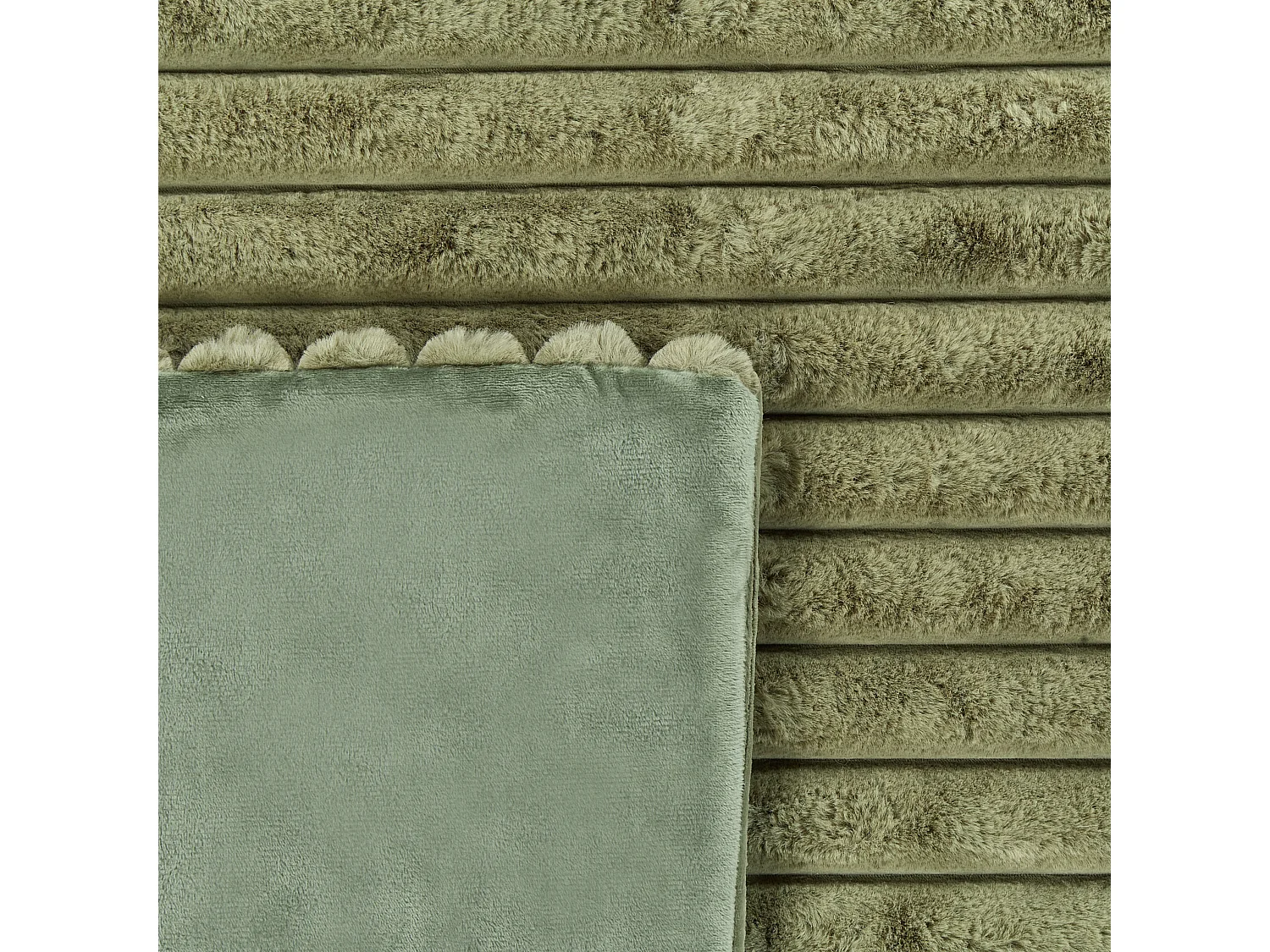 Couvre-lits RAKYA Fourrure synthétique 150 x 200 cm Vert