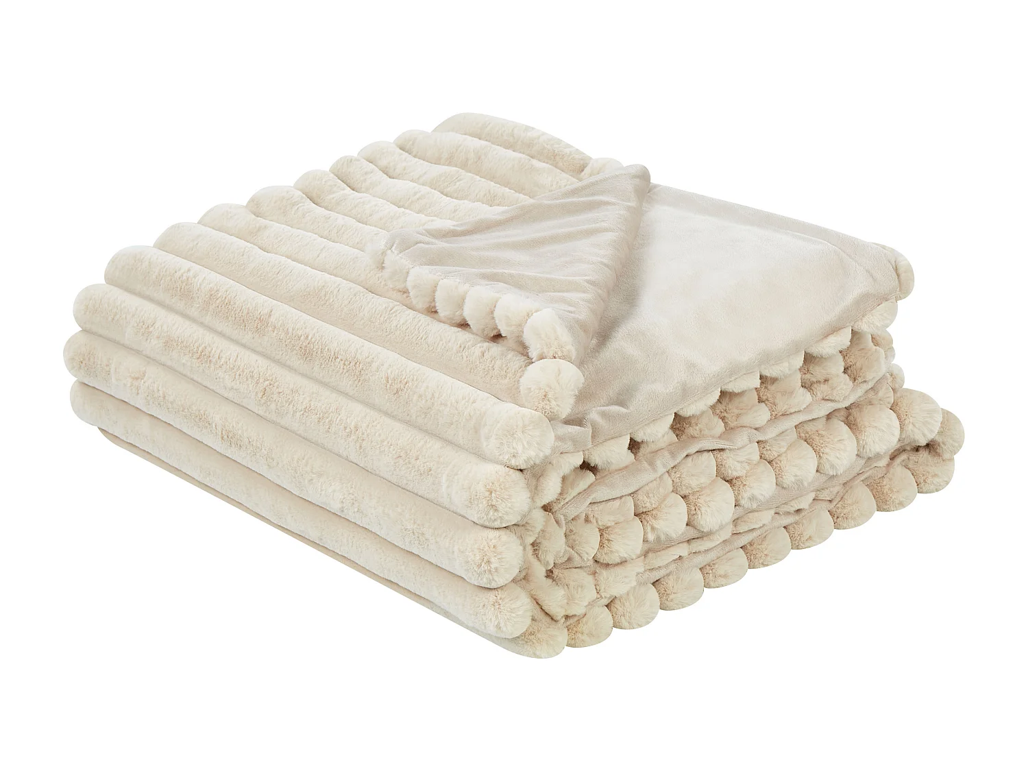 Couvre-lits RAKYA Fourrure synthétique 150 x 200 cm Beige