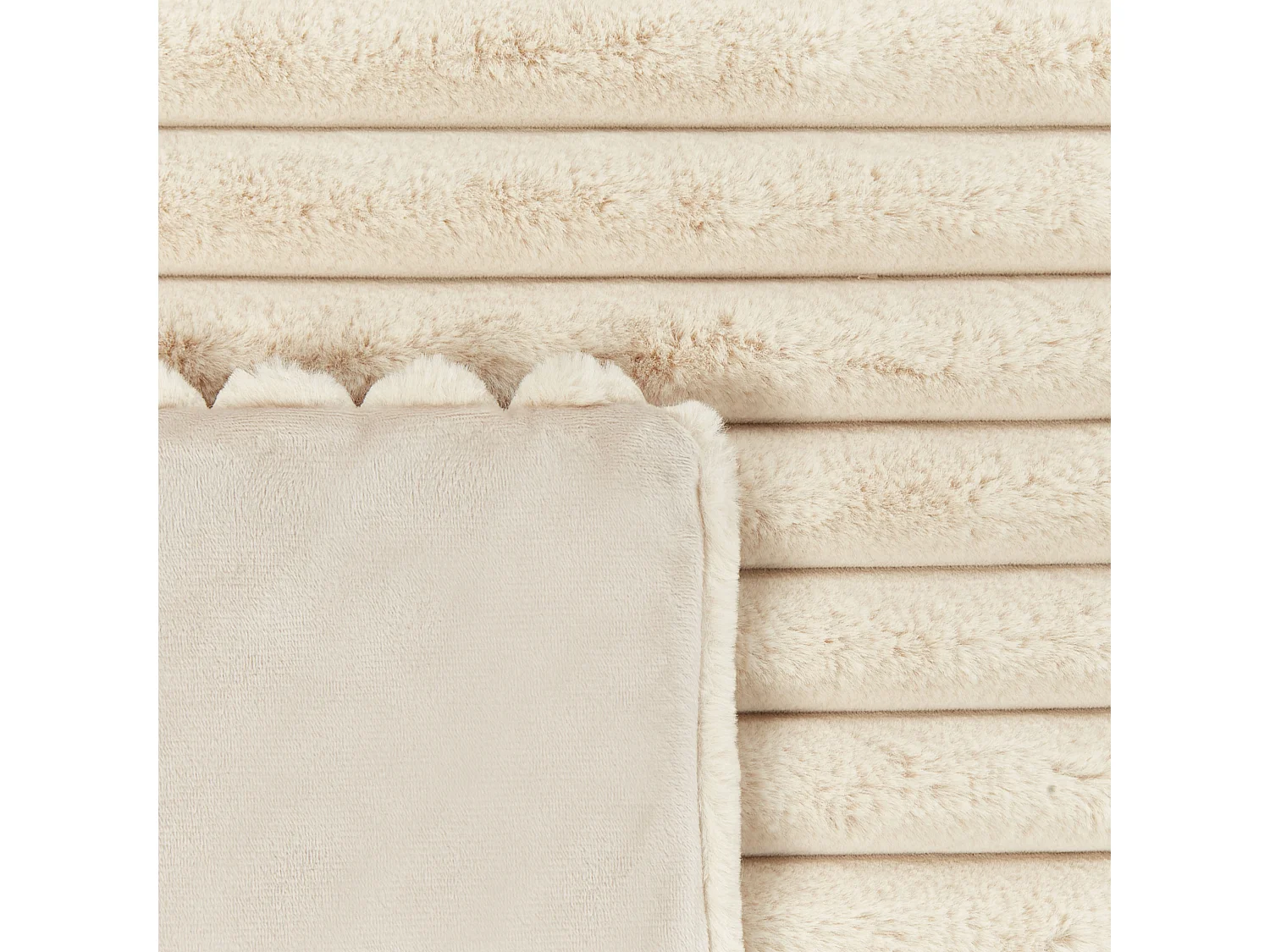 Couvre-lits RAKYA Fourrure synthétique 150 x 200 cm Beige