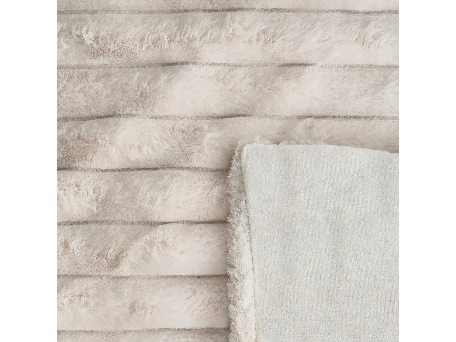 Couvre-lits RAKYA Fourrure synthétique 150 x 200 cm Beige