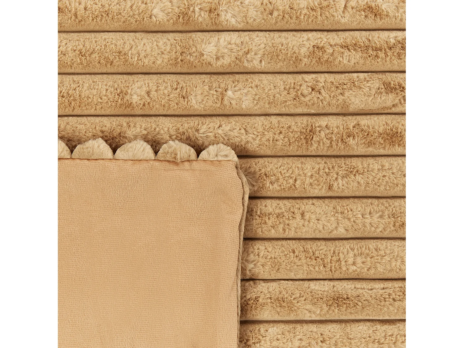 Couvre-lits RAKYA Fourrure synthétique 200 x 220 cm Marron clair