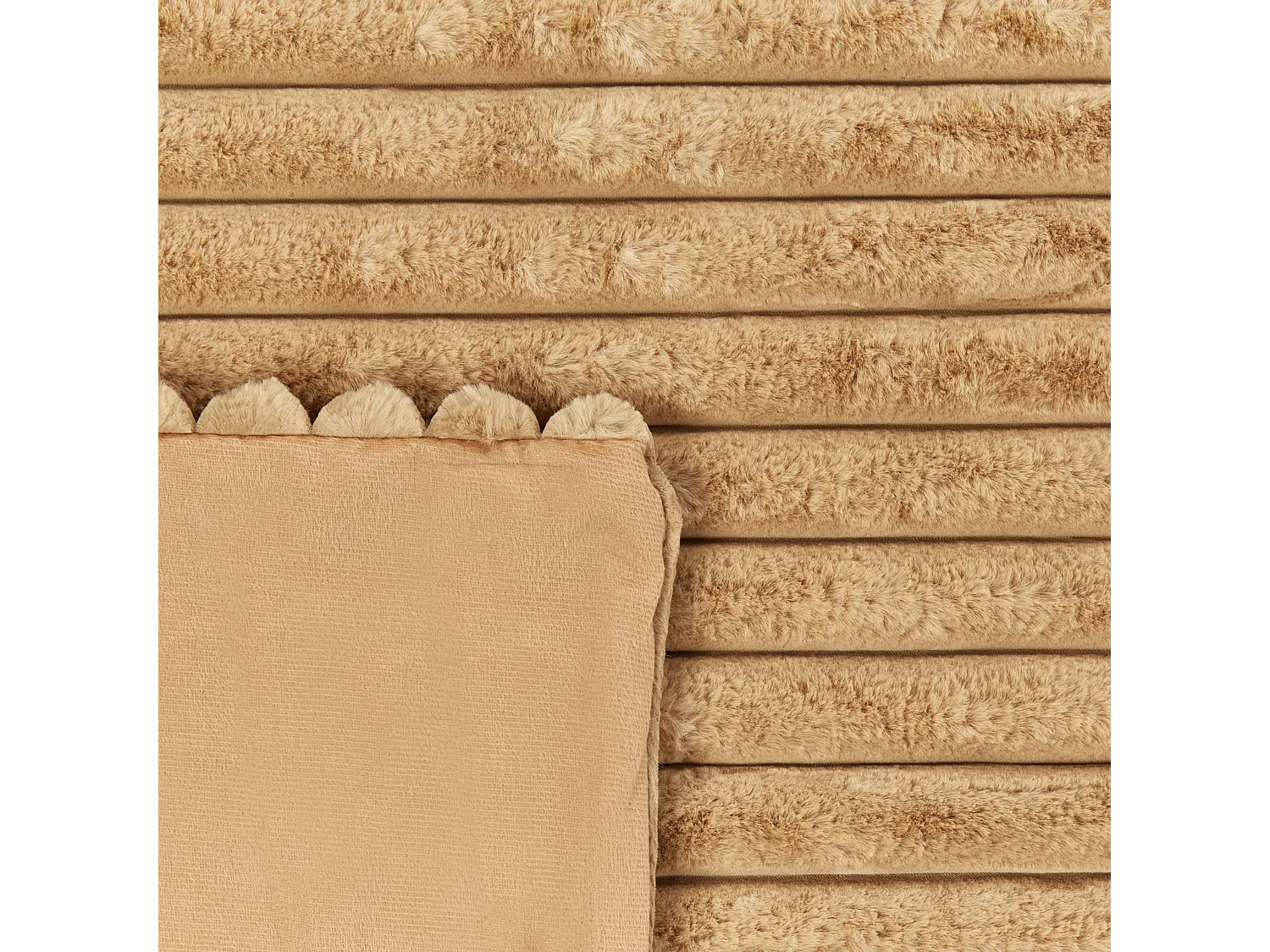 Colcha RAKYA Imitação de pele 200 x 220 cm Castanho claro