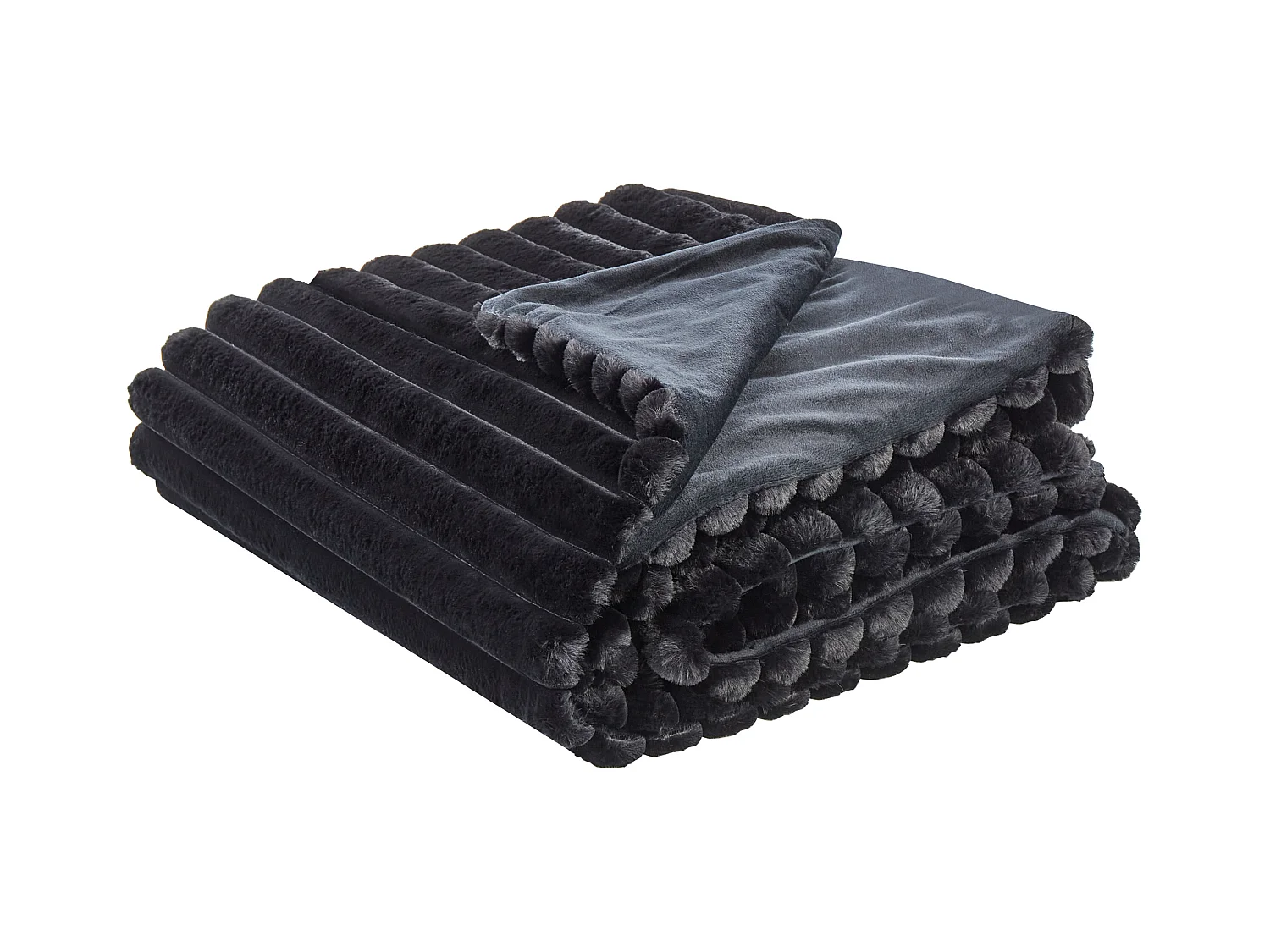 Couvre-lits RAKYA Fourrure synthétique 150 x 200 cm Noir