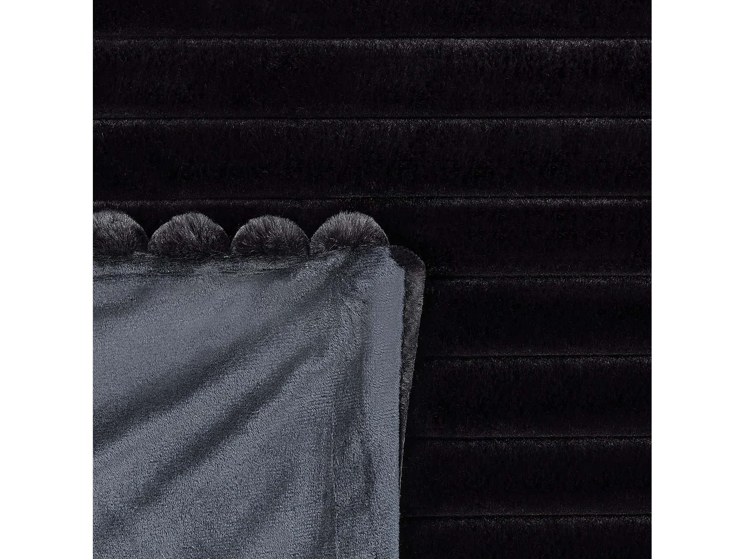 Couvre-lits RAKYA Fourrure synthétique 150 x 200 cm Noir