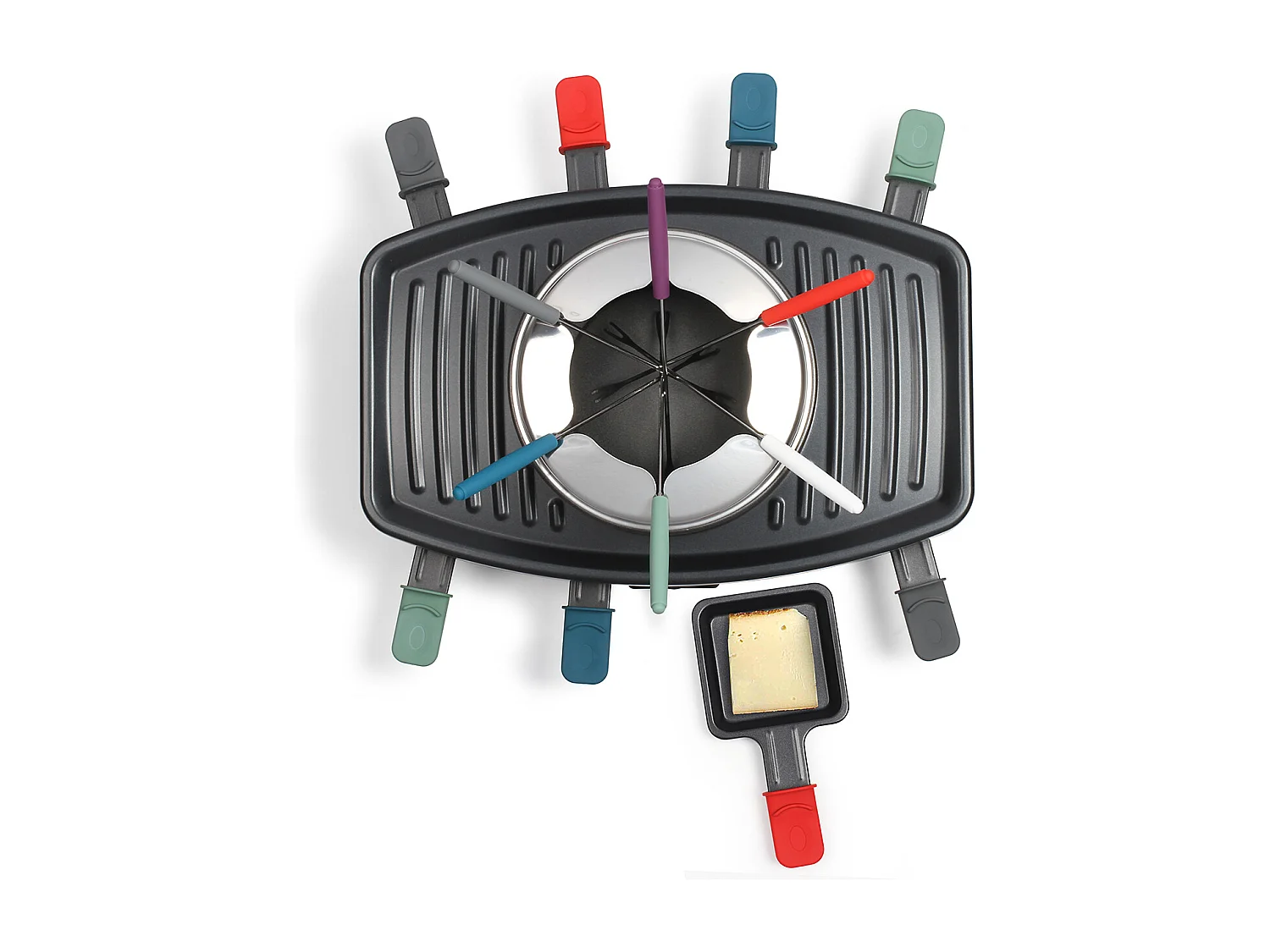 3-in-1 Raclette-, Grill- und Fondue-Set 8 Personen 1100 W