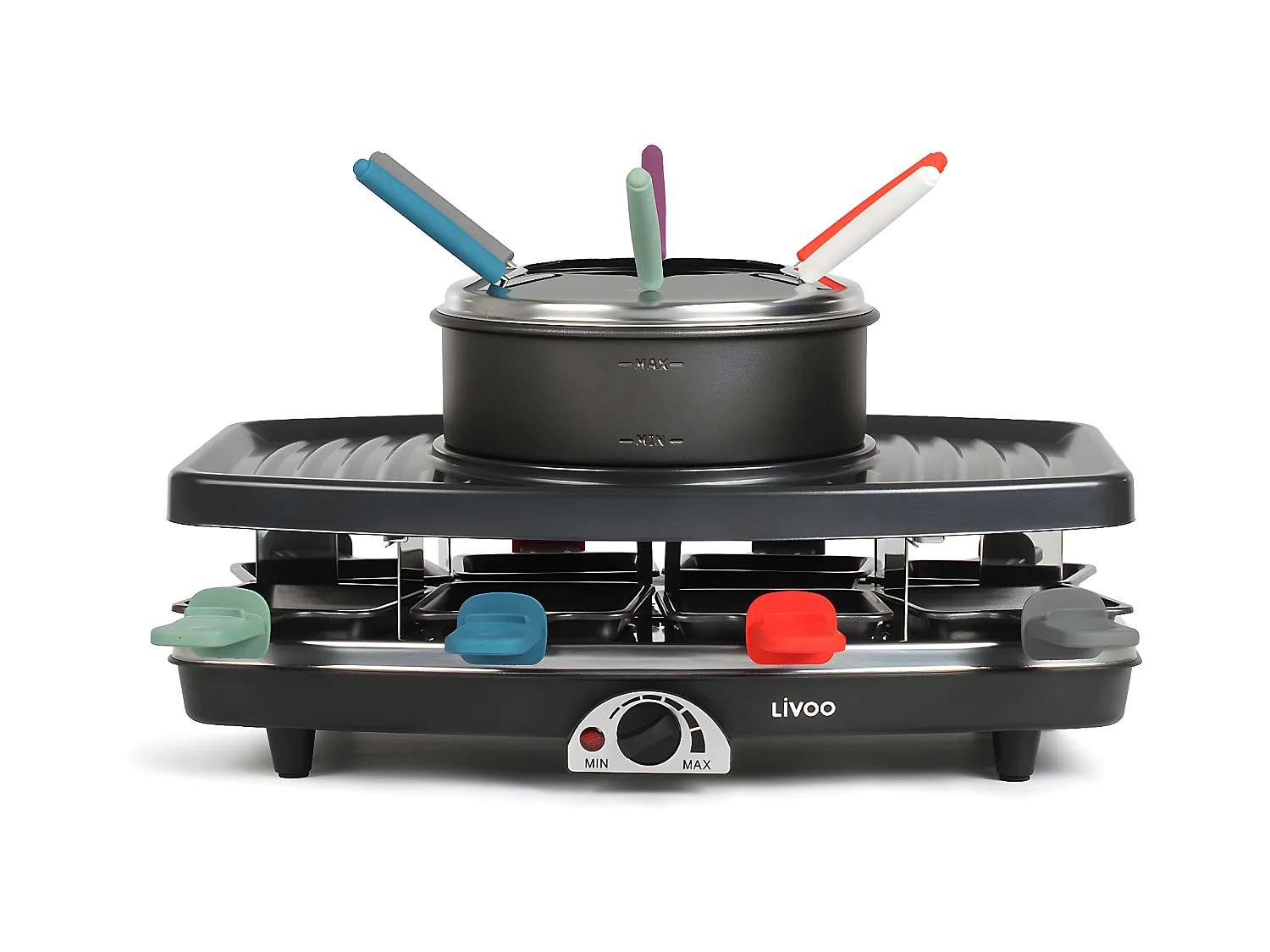 Appareil à raclette et fondue pour 8 personnes 1100W