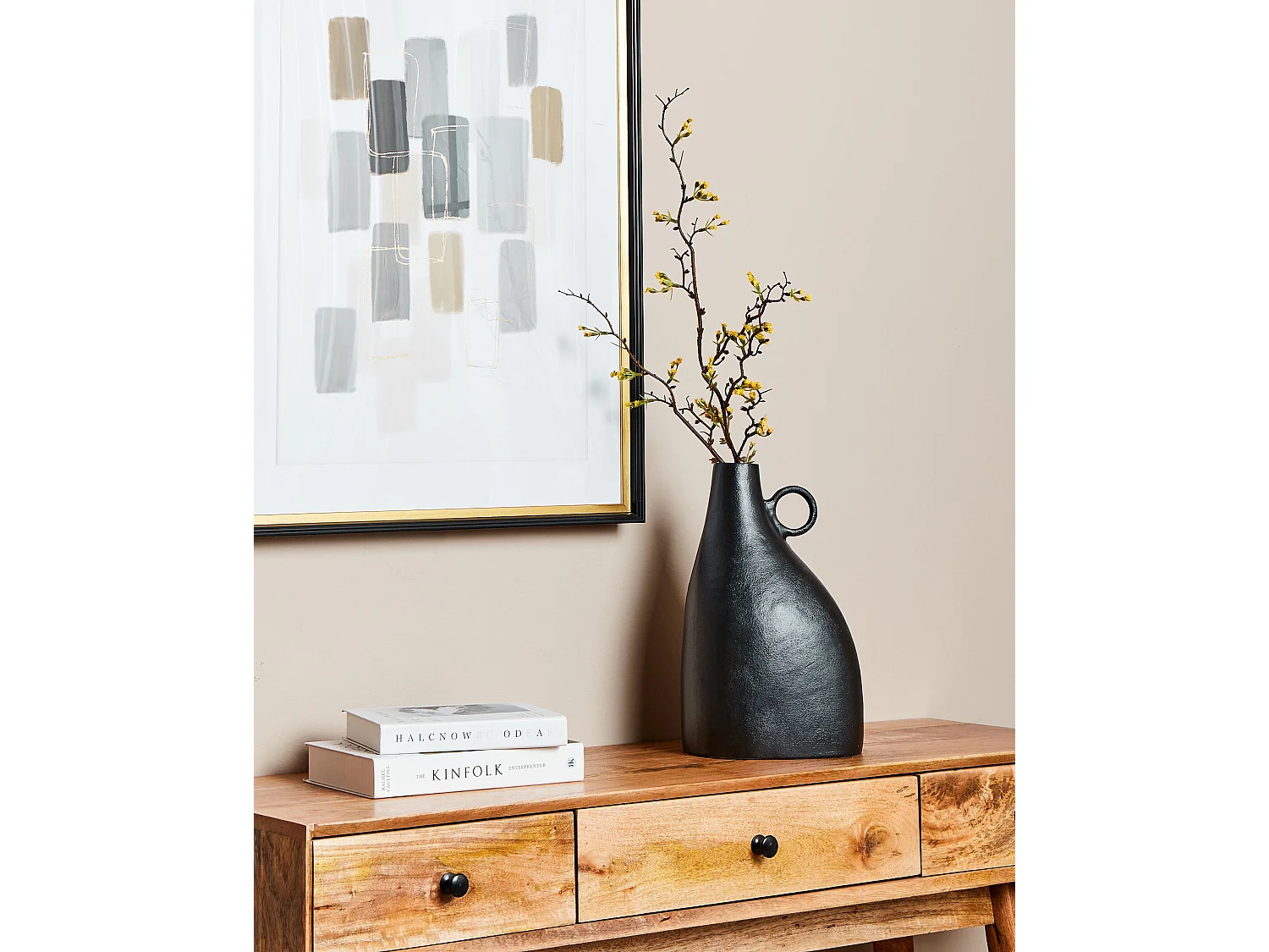 Jarro decorativo NARBADA Metal 36 cm Preto