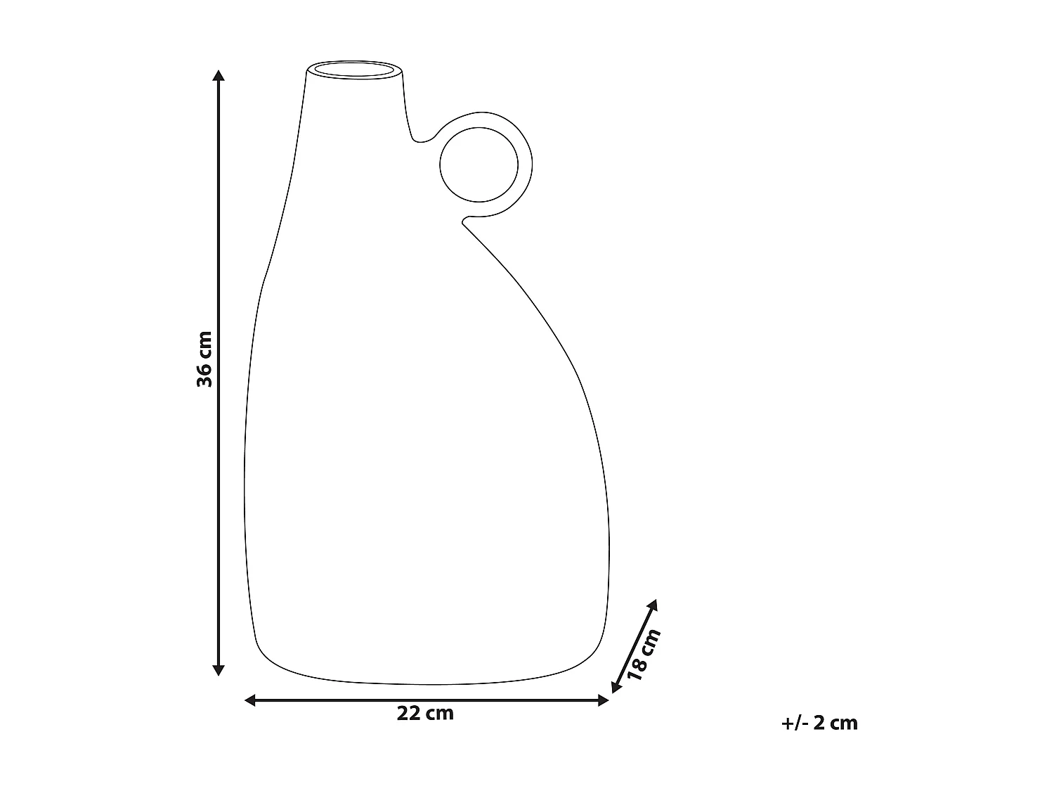 Decovaas NARBADA Metaal 36 cm Zwart