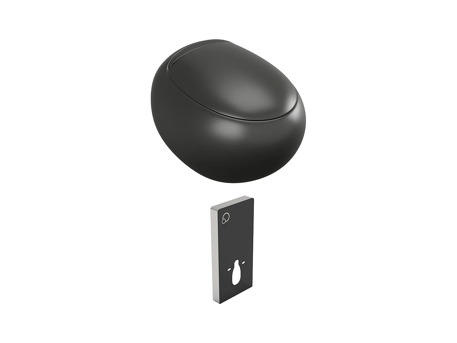 Pack WC suspendu en céramique noir mat avec bâti-support décoratif - HURO II