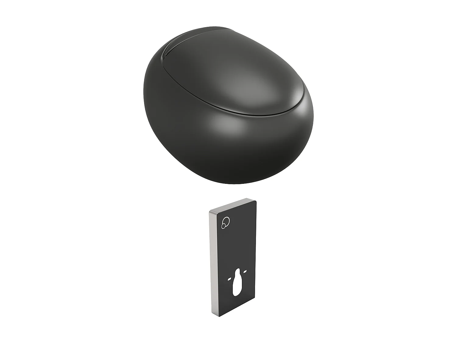 Pack WC suspendu en céramique noir mat avec bâti-support décoratif - HURO II