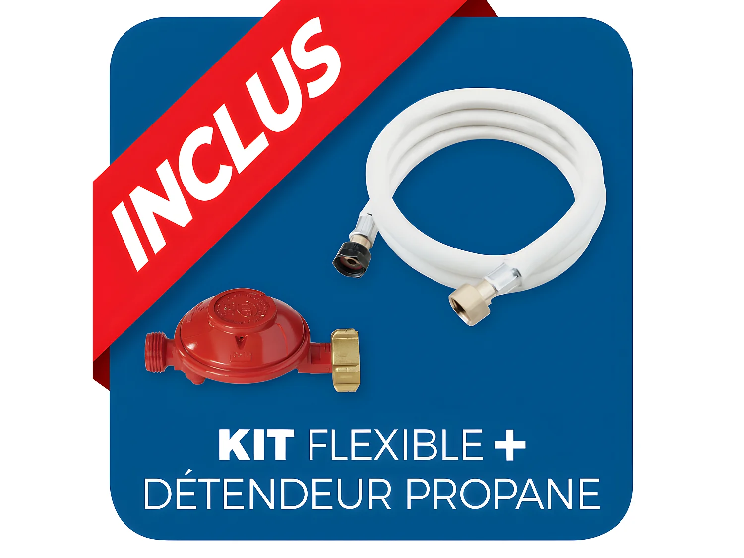 Flamme gaz FAVEX - Chauffage extérieur - Gaz Propane - Housse de protection - L 50 x P 50 x H 227 cm - Gris