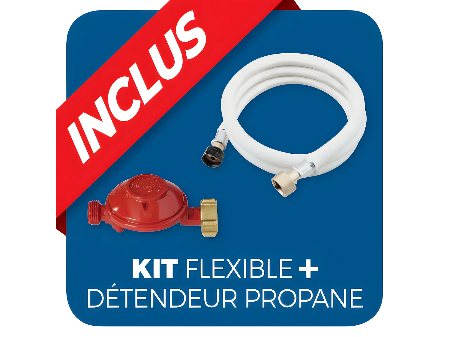 Flamme gaz FAVEX - Chauffage extérieur - Gaz Propane - Housse de protection - L 50 x P 50 x H 227 cm - Gris