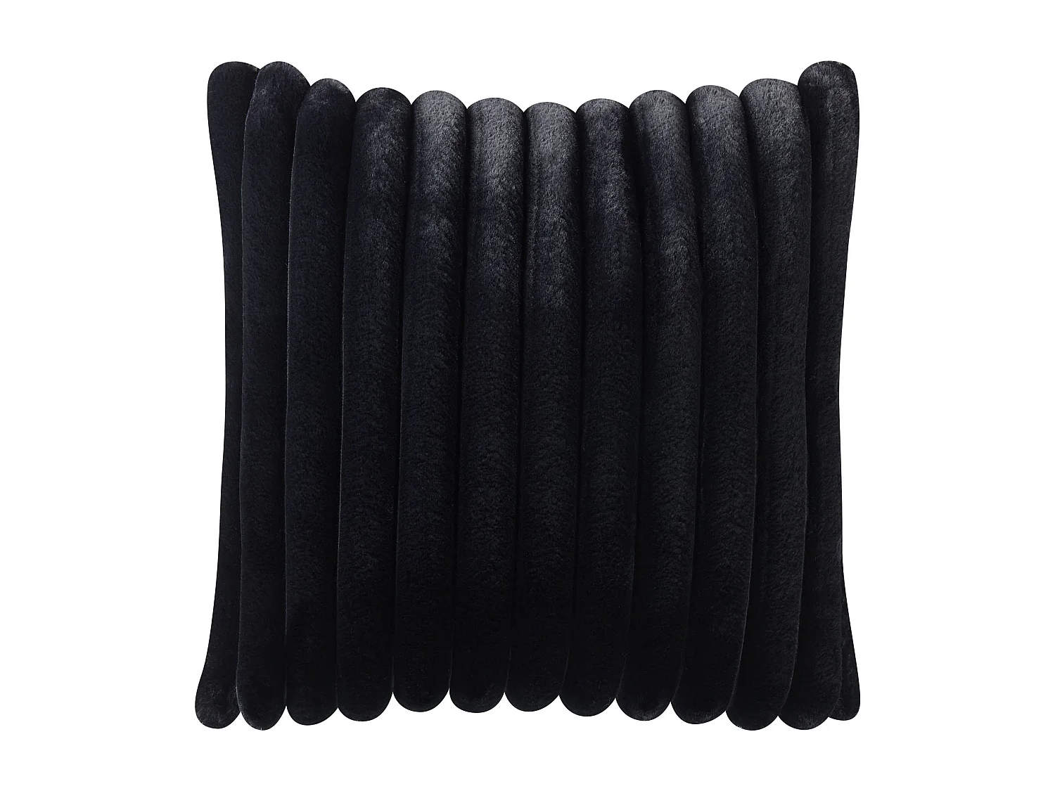 Lot de 2 coussins décoratifs RAKYA Fourrure synthétique 45 x 45 cm Noir À rayure