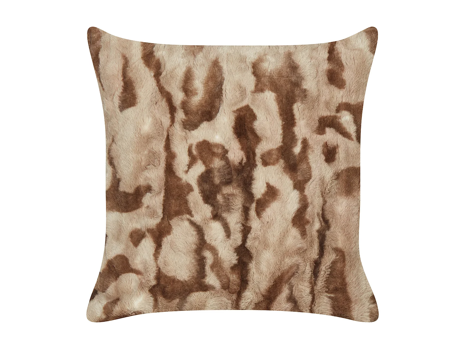 Conjunto de 2 almofadas decorativas BAKIRA Imitação de pele 45 x 45 cm Castanho Padrão abstracto