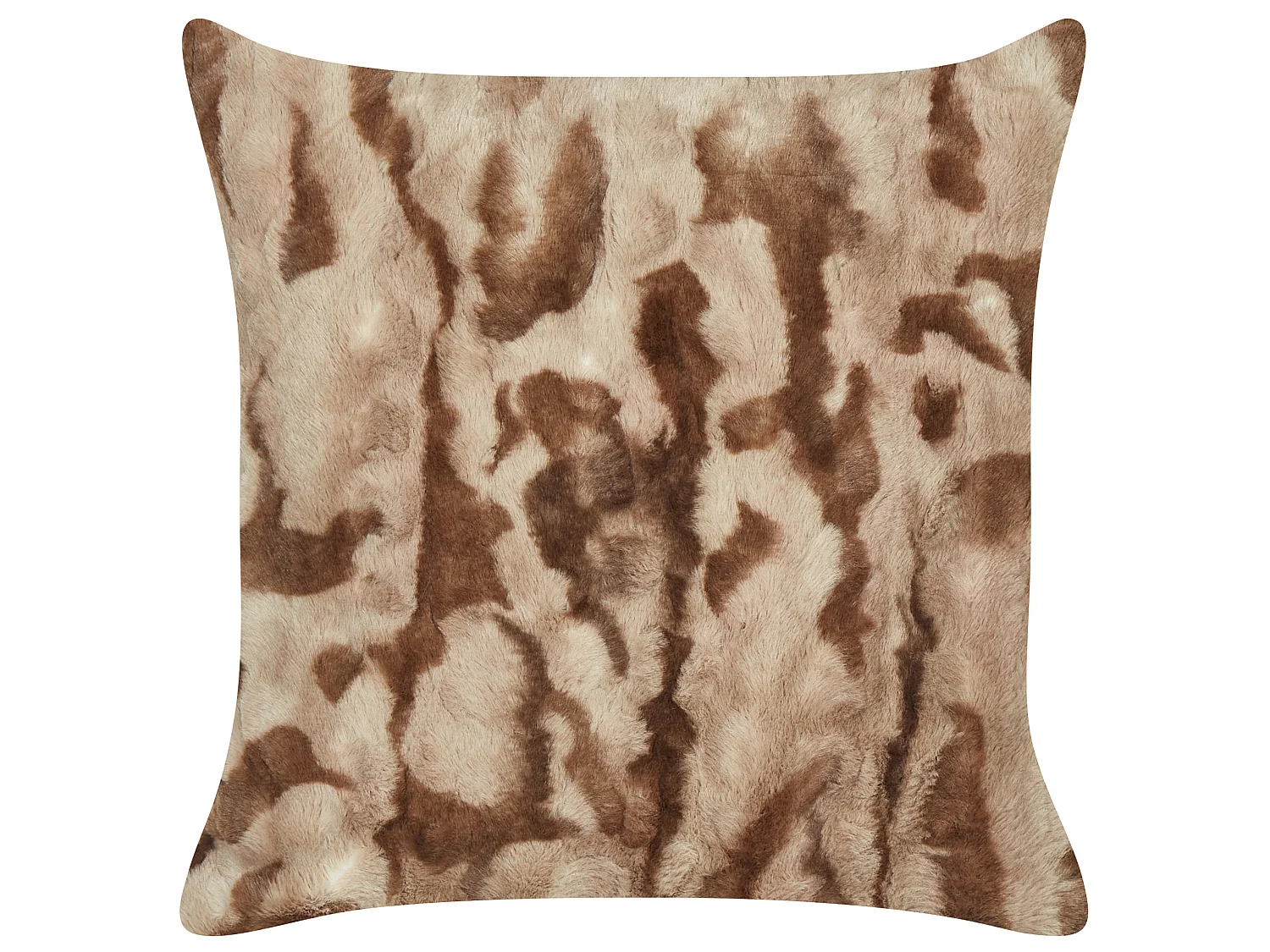 Lot de 2 coussins décoratifs BAKIRA Fourrure synthétique 45 x 45 cm Marron Motif abstrait