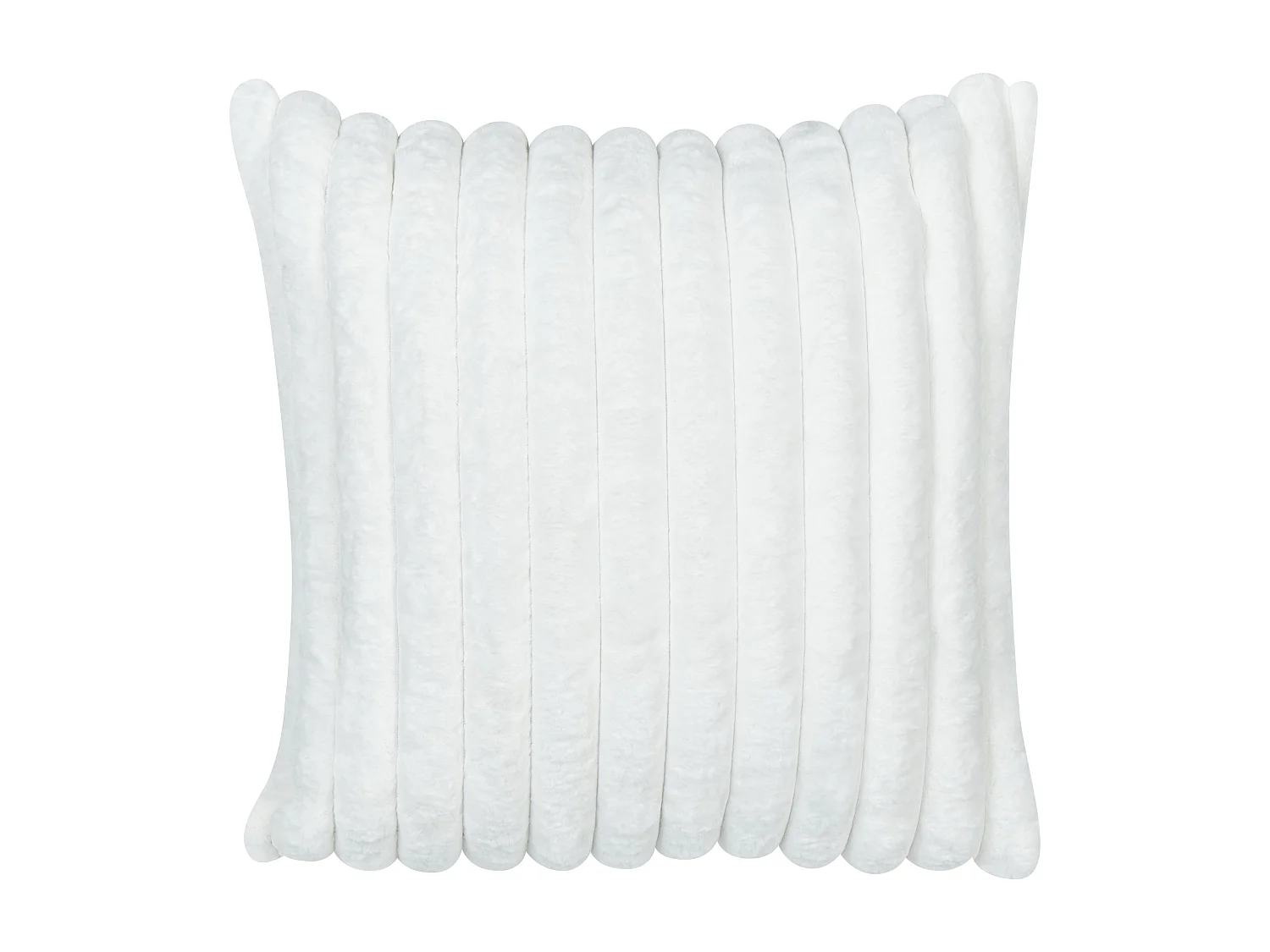 Dekokissen 2er Set RAKYA Webpelz 45 x 45 cm Weiss Streifenmuster