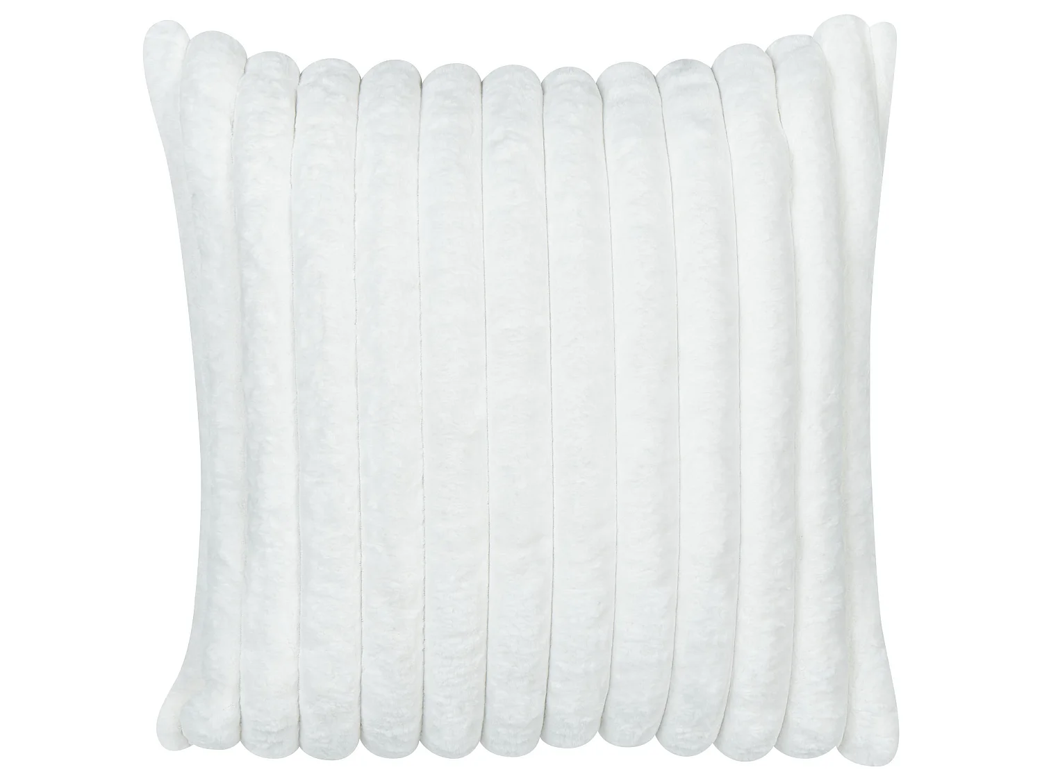 Set van 2 decoratieve kussens RAKYA Nepbont 45 x 45 cm Wit Gestreept