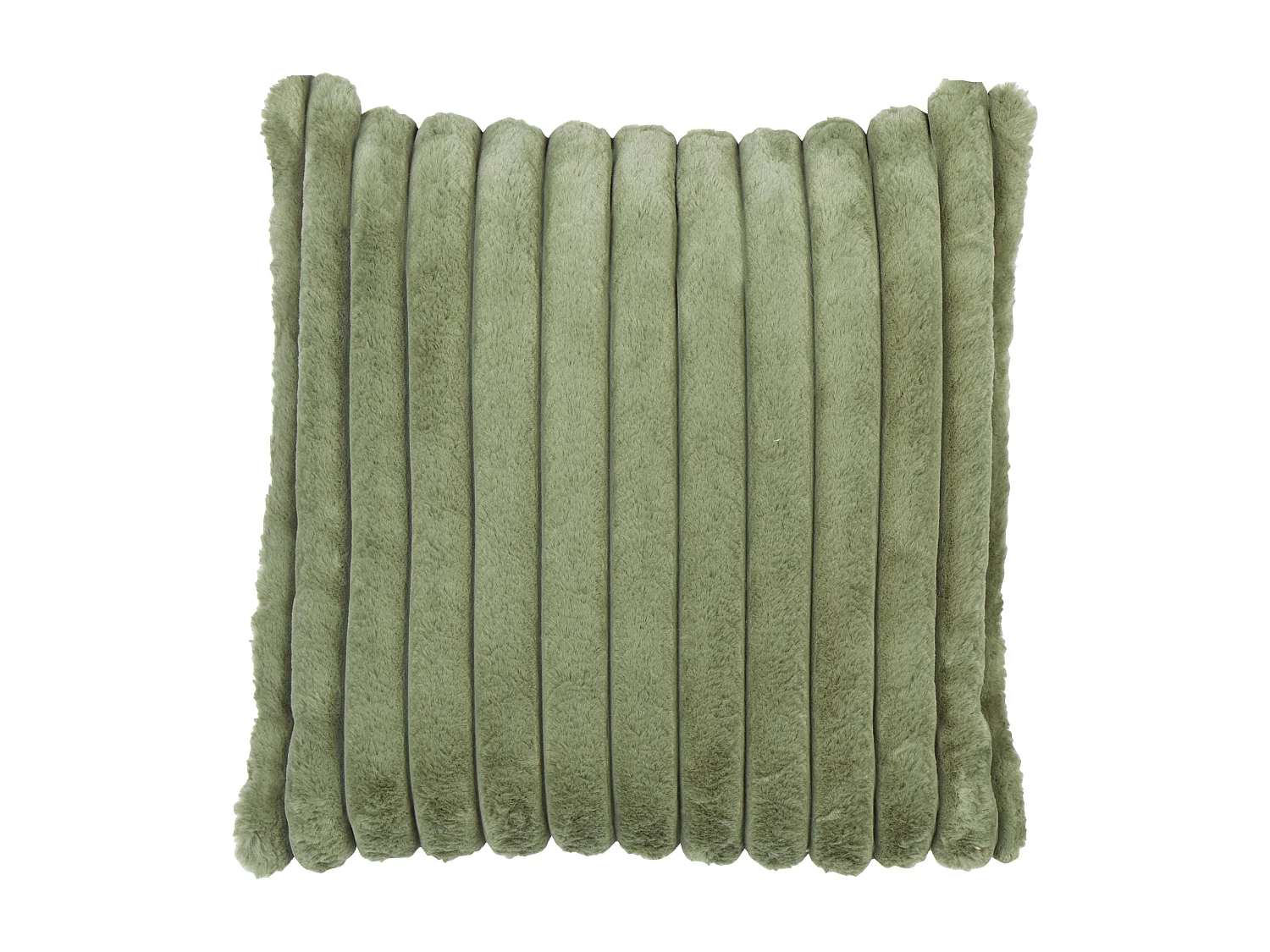 Conjunto de 2 almofadas decorativas RAKYA Imitação de pele 45 x 45 cm Verde Às riscas