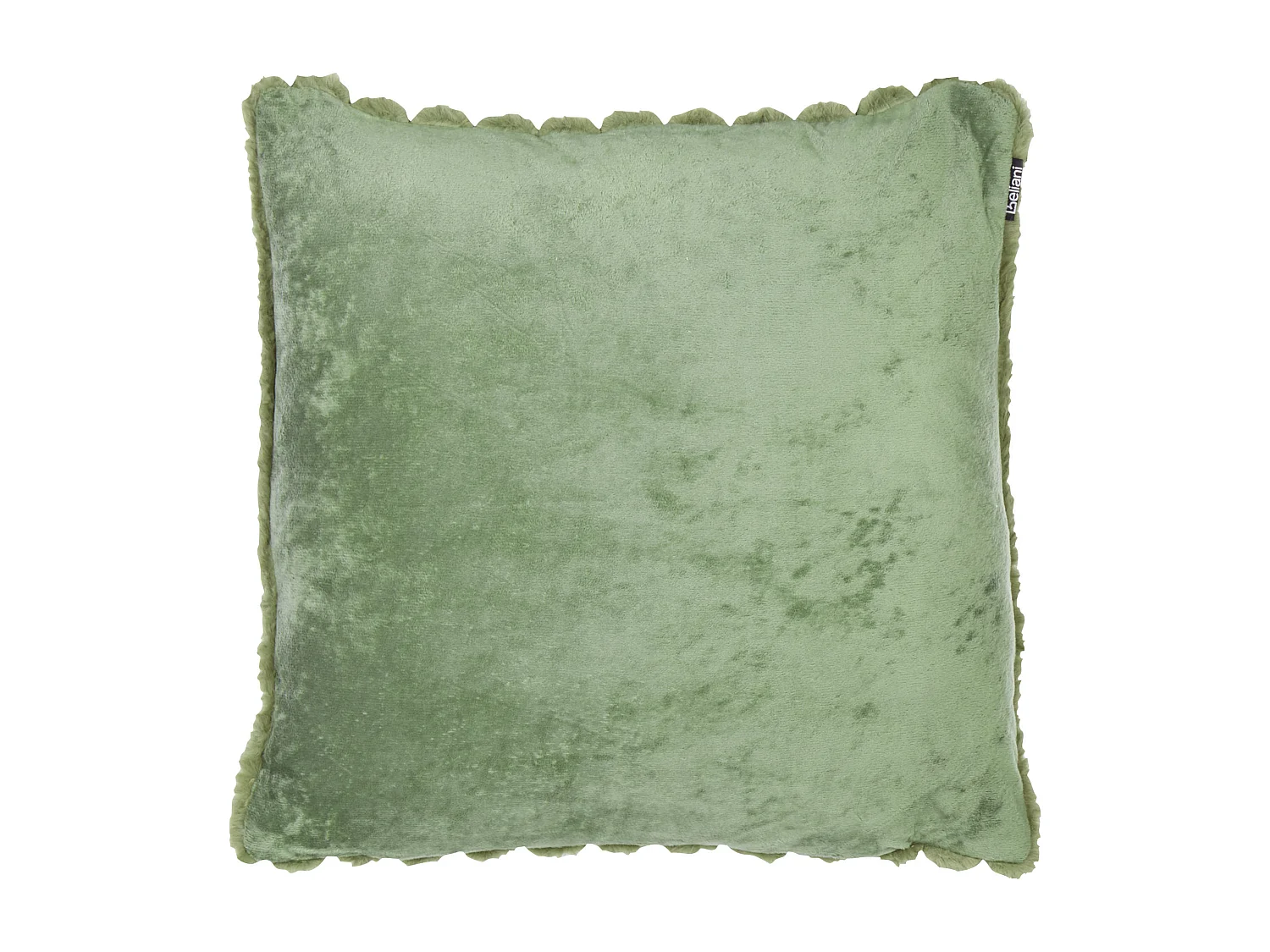 Conjunto de 2 almofadas decorativas RAKYA Imitação de pele 45 x 45 cm Verde Às riscas