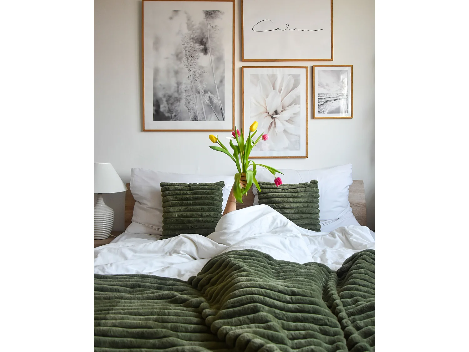 Lot de 2 coussins décoratifs RAKYA Fourrure synthétique 45 x 45 cm Vert À rayure